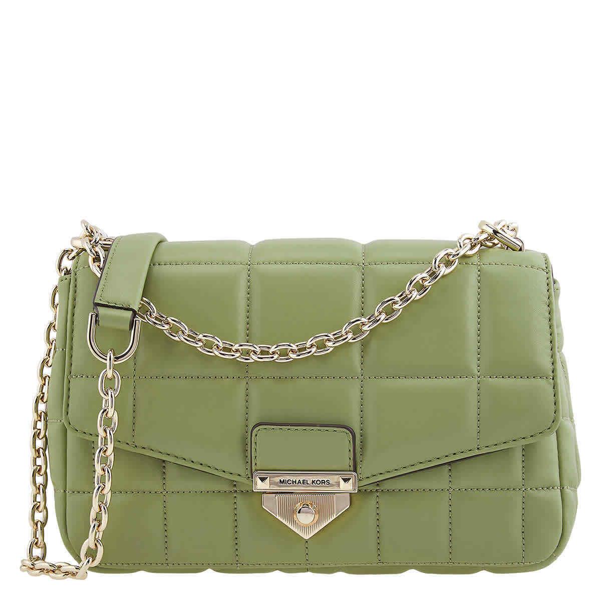 Michael Kors Soho Large Quilted Leather Shoulder Bag - Light Sage 30F0L1SL3L-378