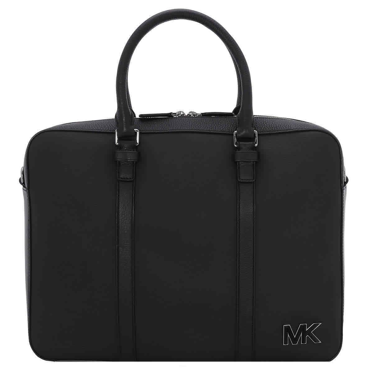 Michael Kors Black Crossgrain Leather Hudson Briefcase 33S2MHDA6T-001