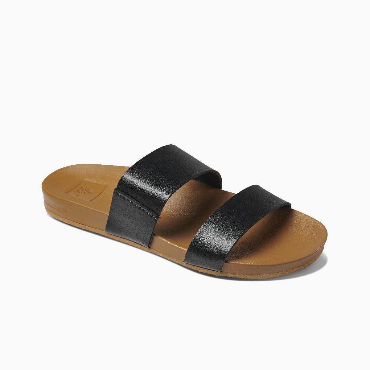 Reef Women`s Cushion Vista Slide Sandals Black/natural - RF0A3OKSBLN Black/natu