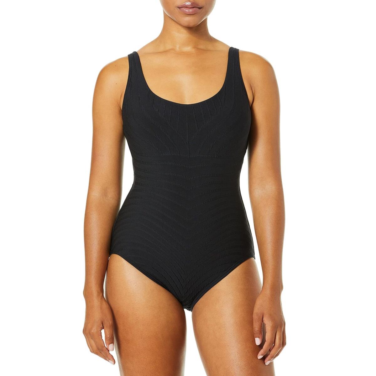 Contours by Coco Reef Women`s Standard Textured One Piece Swimsuit Black 6/30