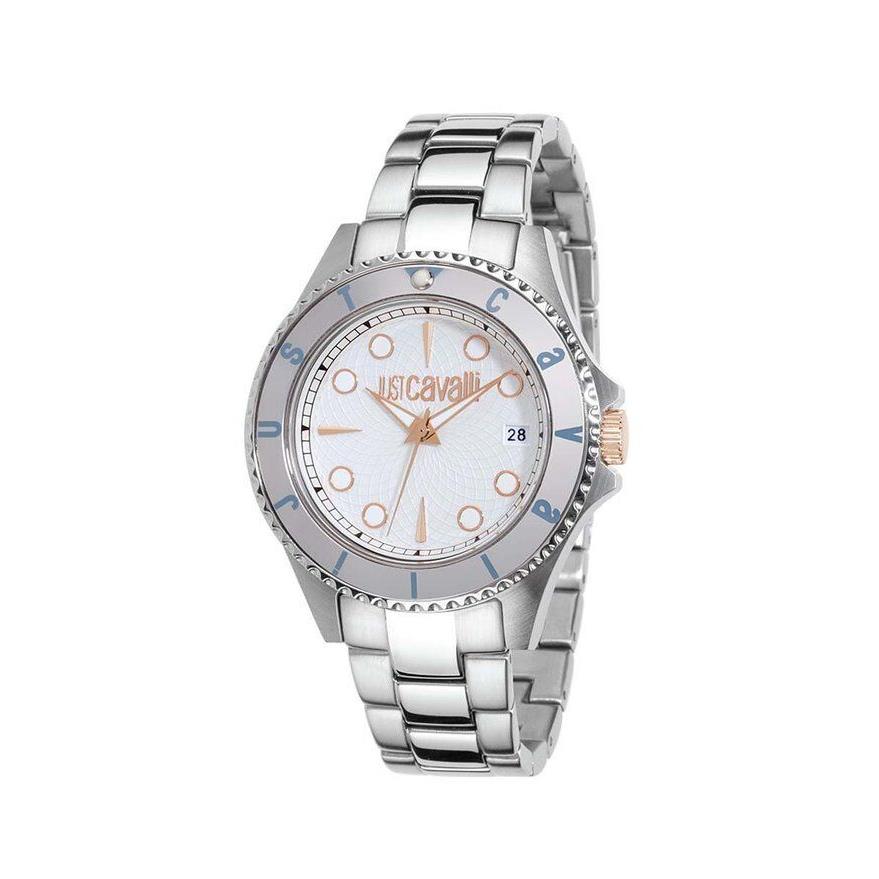 Just Cavalli Women`s R7253141045 Abyss Silver White Stainless Steel Date Watch