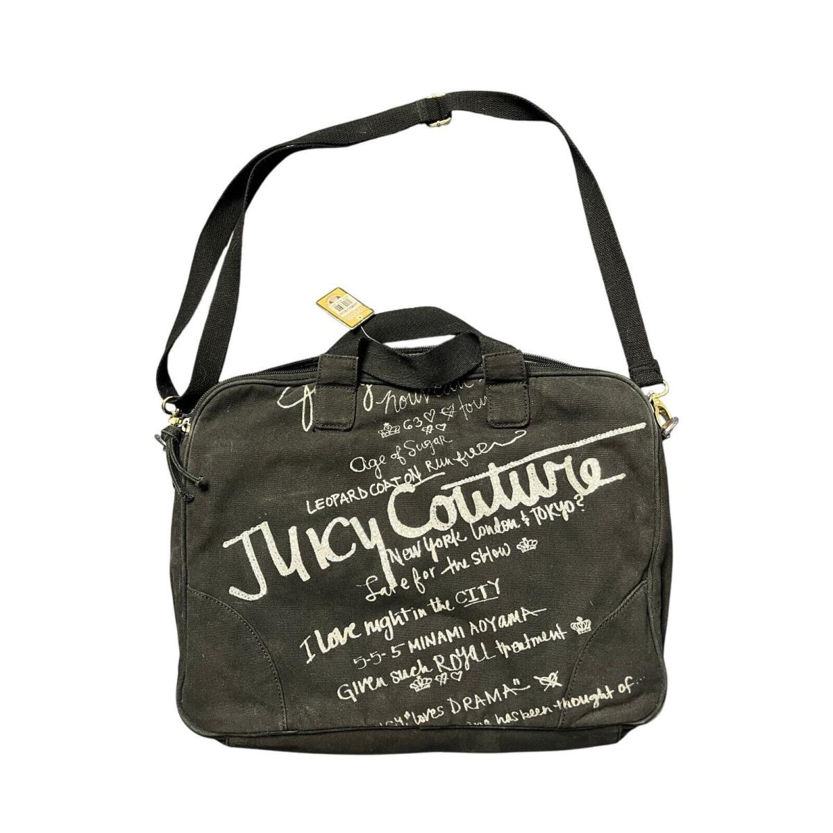 Juicy Couture 5-5-5 Minami Aoyama Laptop Black Tote Bag Purse Nordstrom Y2K