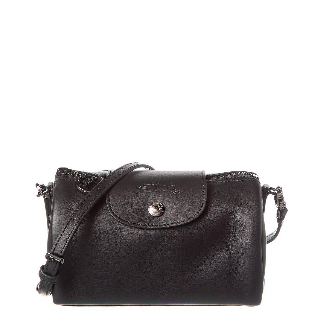 Longchamp Le Pliage Xs Leather Shoulder Bag Women`s Black