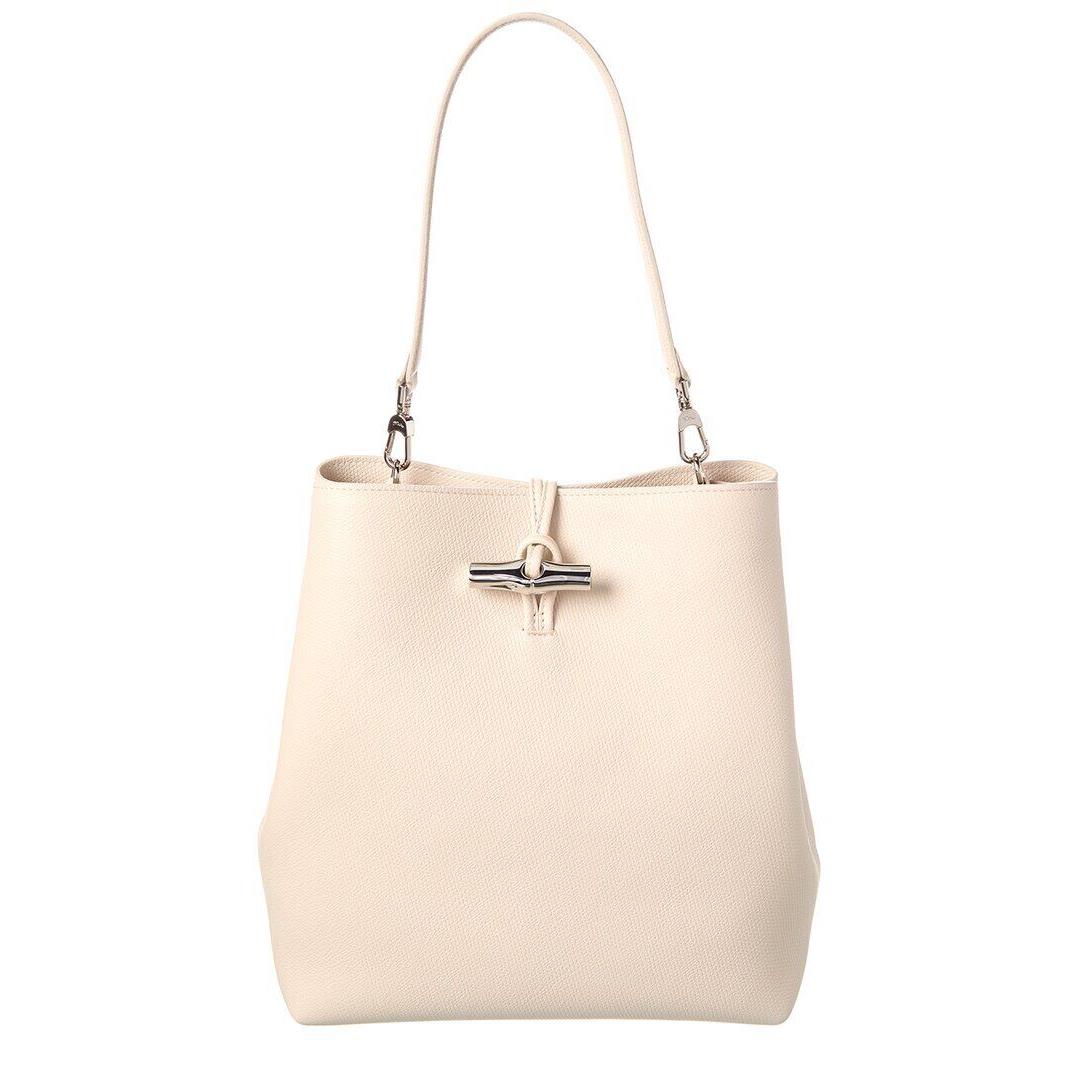 Longchamp Roseau Leather Shoulder Bag Women`s White