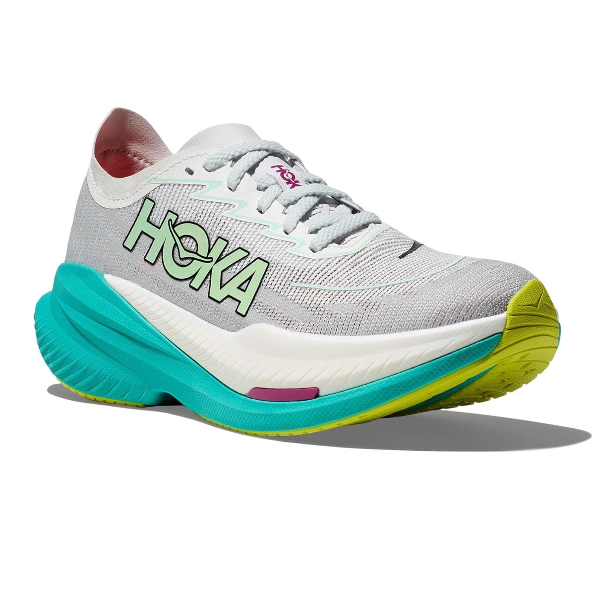 Woman`s Sneakers Athletic Shoes Hoka Mach X 2 Frost/Electric Aqua