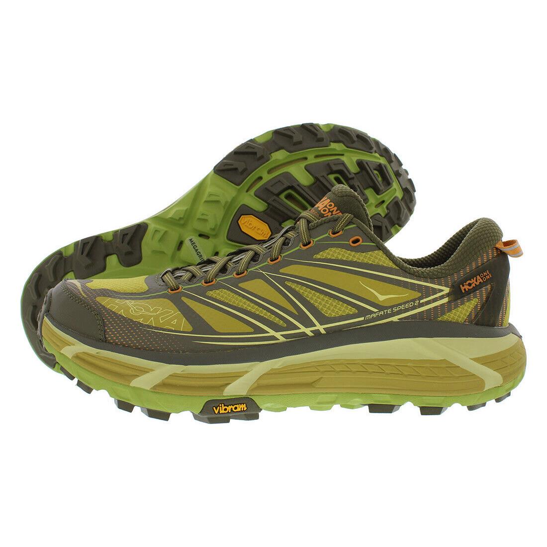 Hoka Mafate Speed 2 Unisex Shoes Size 12 Color: Dark Olive/golden Lichen