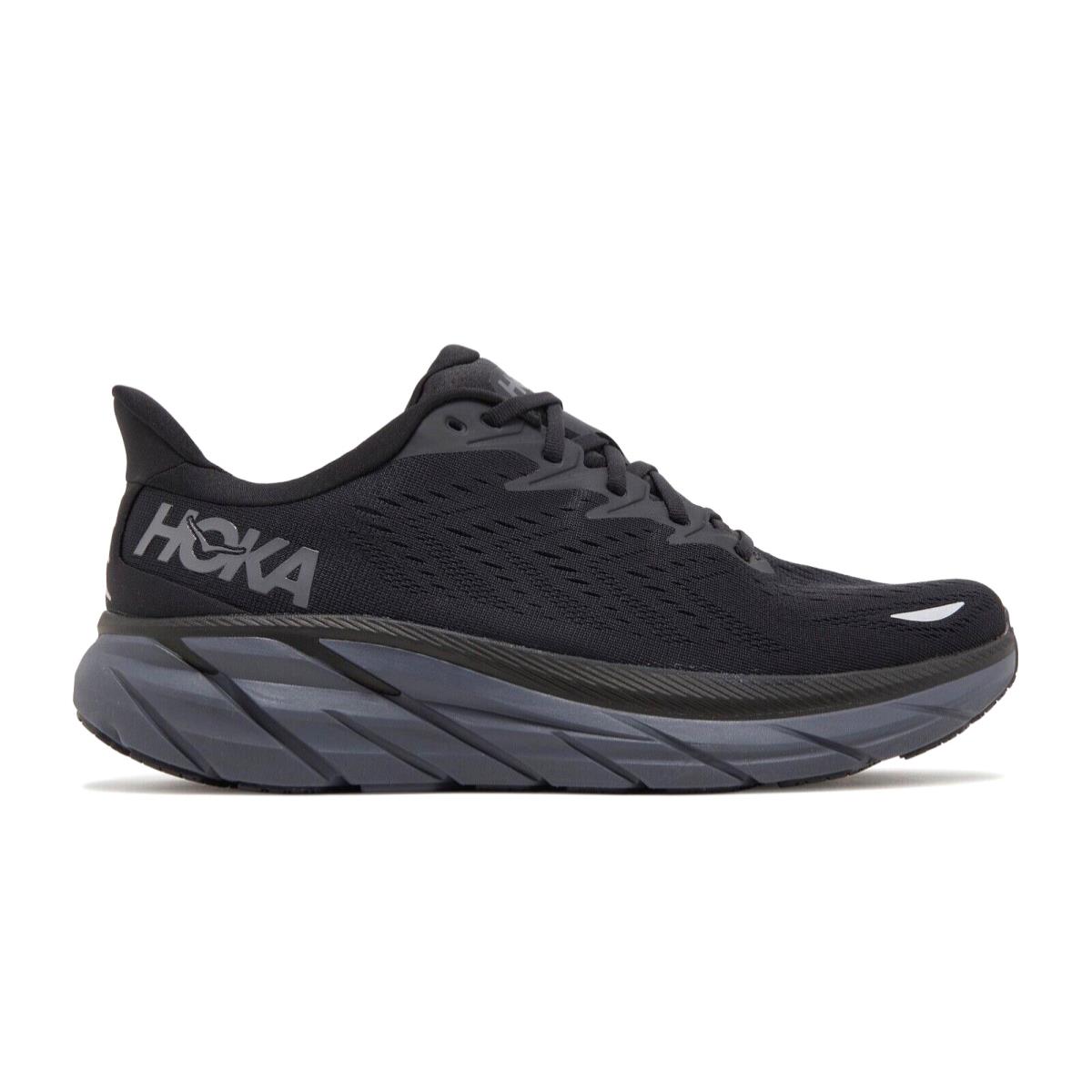 Hoka One One Clifton 8 Men`s Size 9.5 Running Shoes Black 1119393-BBLC