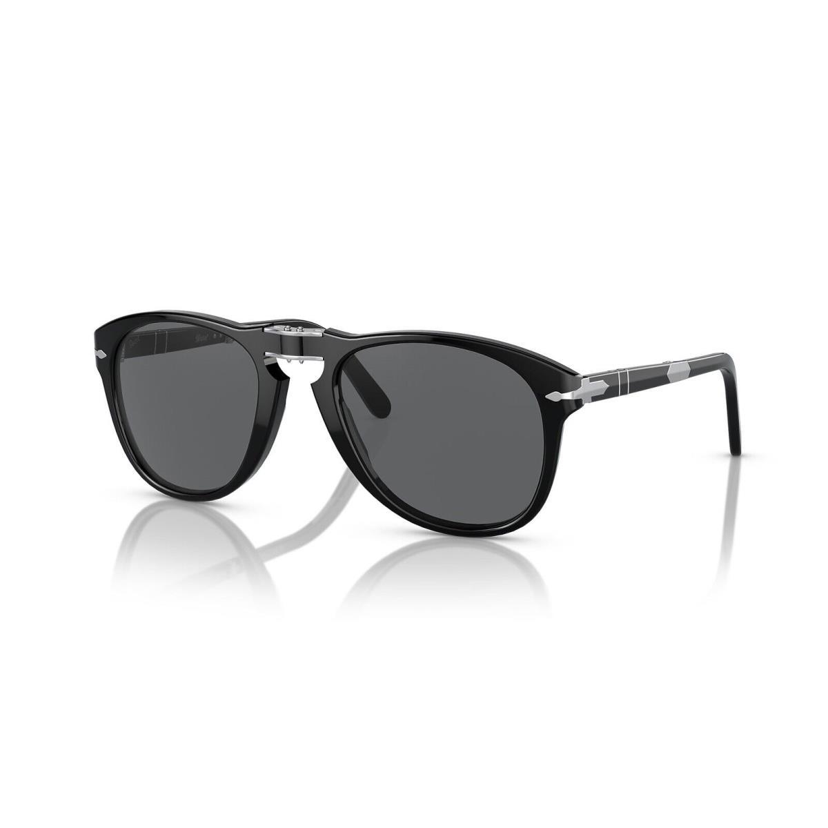 Persol Steve Mcqueen 714SM 95/B1 Black Silver Sunglasses Dark Grey Special Edit