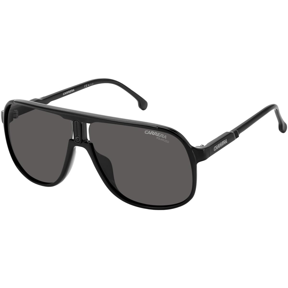 Carrera Polarized Men`s Black Navigator Sunglasses - CA1046S 080S IR