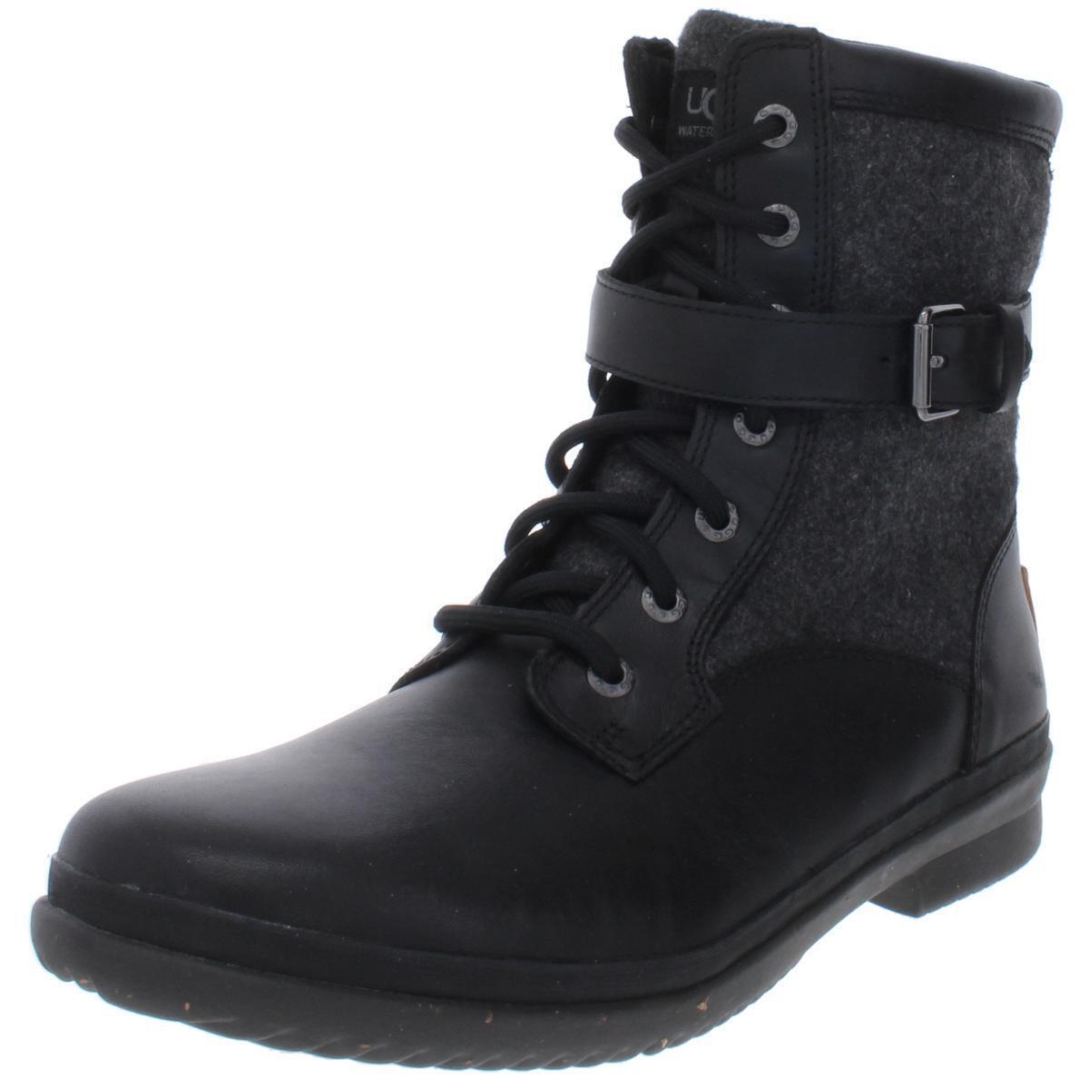 Ugg Australia Womens Kesey Leather Belted Lined Combat Boots Shoes Bhfo 6103