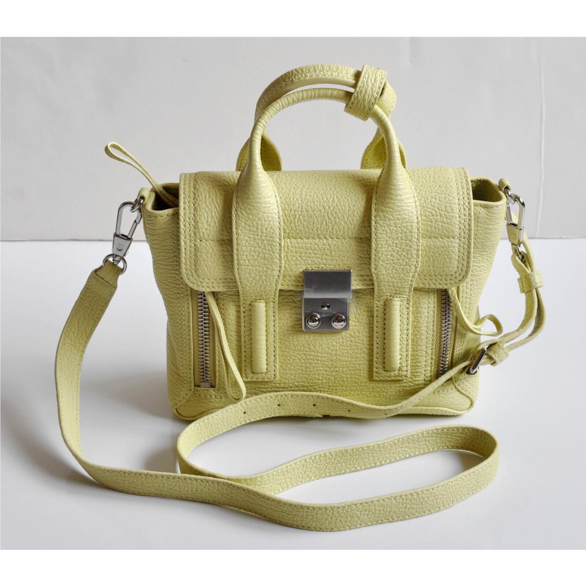 3.1  Pashli Mini Shark-embossed Calfskin Leather Satchel Citron by Phillip Lim