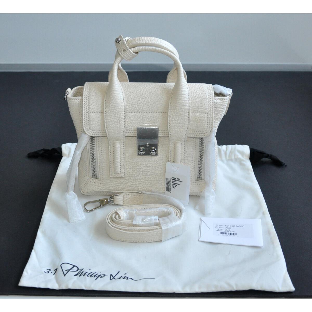 3.1  Textured Calfskin Mini Pashli Satchel Shoulder Bag Milk by Phillip Lim
