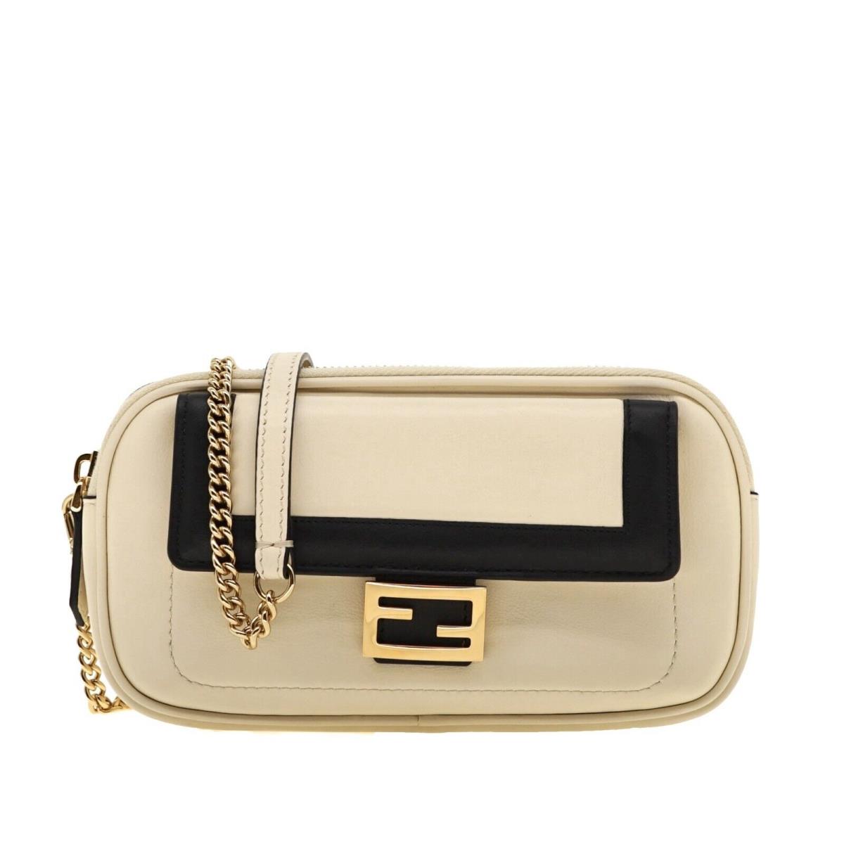 Fendi Easy Baguette Chain Crossbody Bicolor Double Zipper