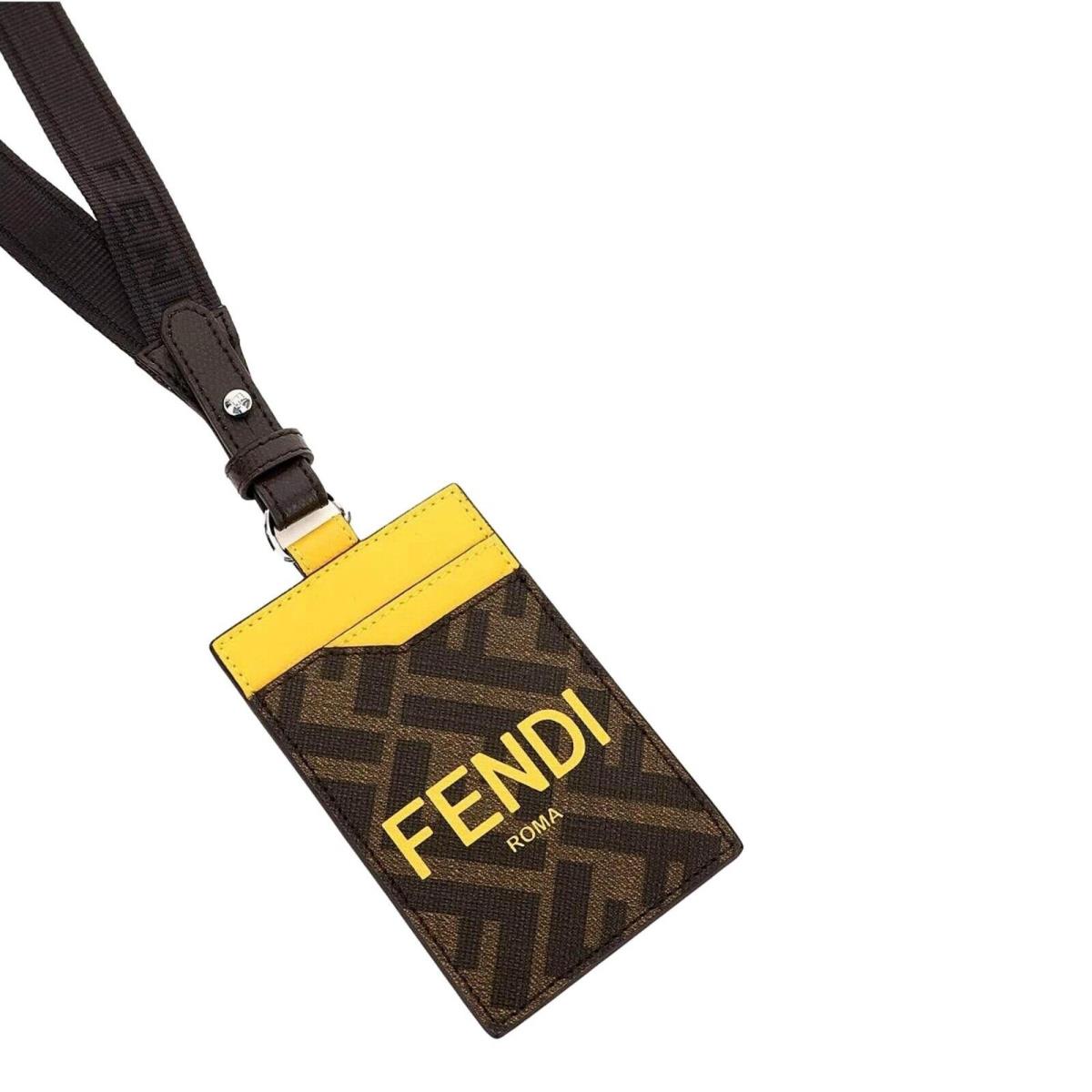 Fendi Zucca Canvas Cardholder Lanyard Card Holder