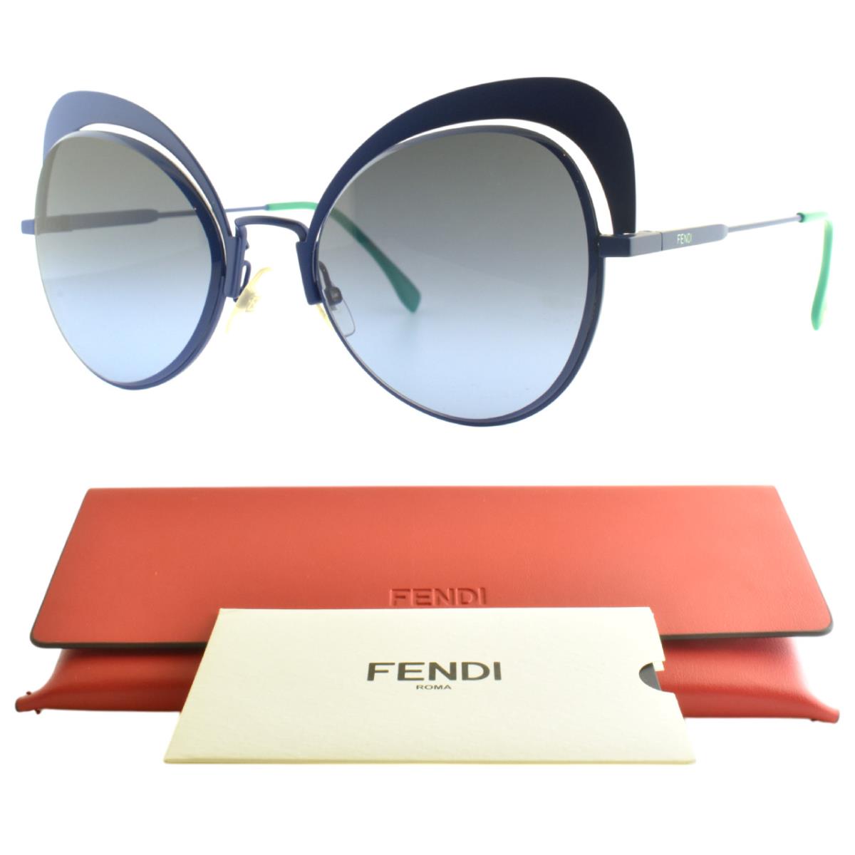Fendi FF 0247/S Pjpgb Blue Cat Eye Round Full Rim Womens Sunglasses