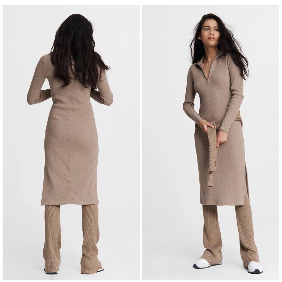 Rag Bone Laila Zip Dress In Camel Heather Size: Xxs