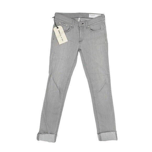Rag Bone York Burmese Grey Denim Classic Ankle Skinny Jeans Size 25
