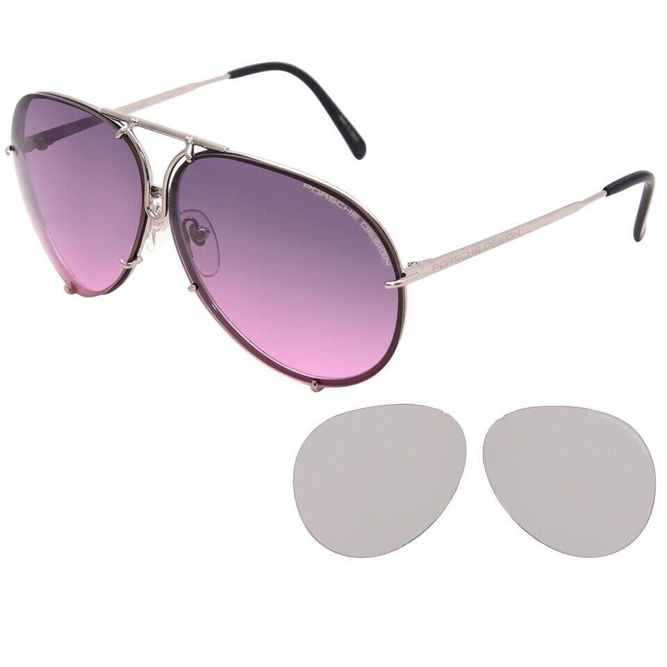 Porsche Design P`8478 P8478 M Gunmetal Pilot Sunglasses 66mm W/extra Lenses