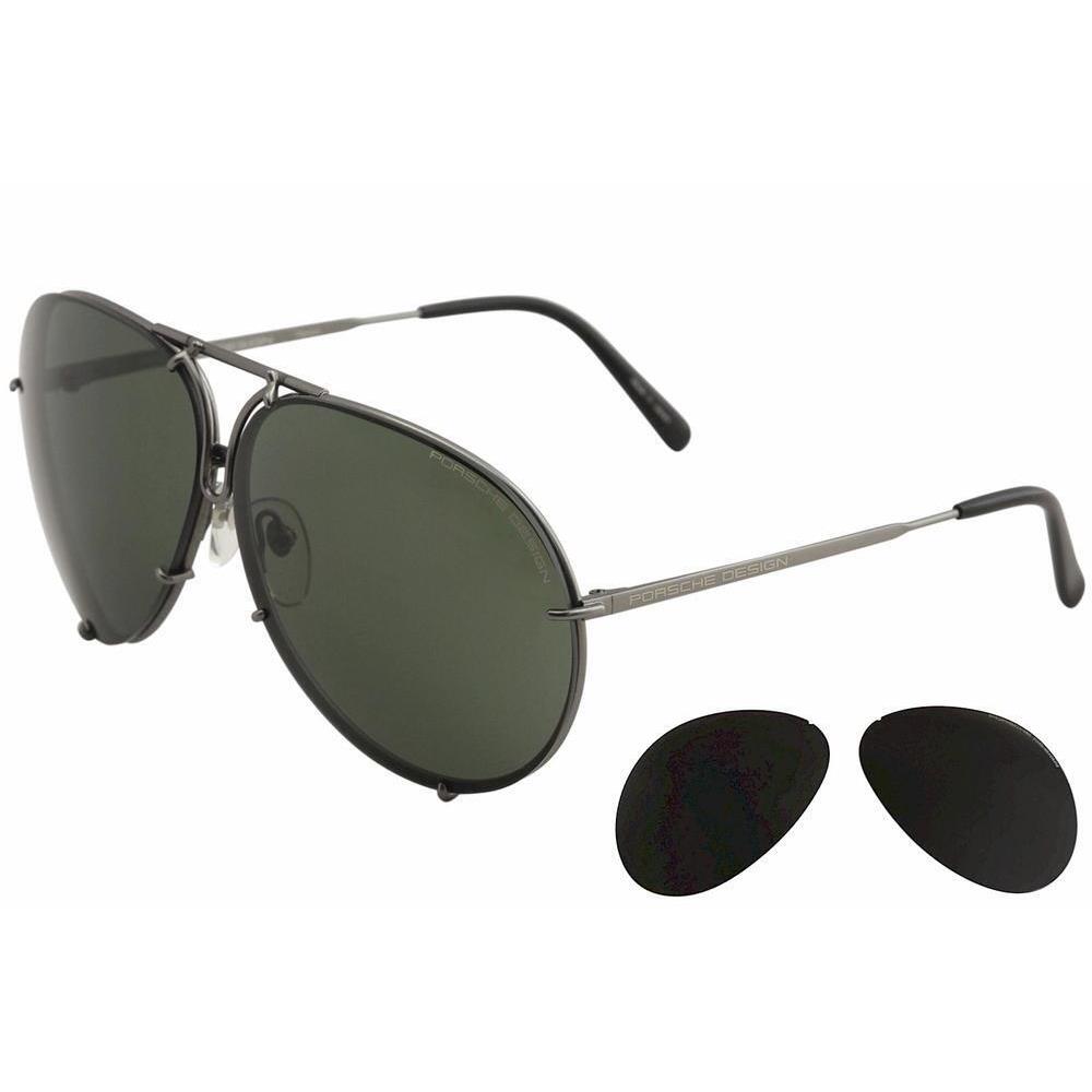Porsche Design P`8478 P8478 C Matte Gray Pilot Sunglasses 63mm W/extra Lenses