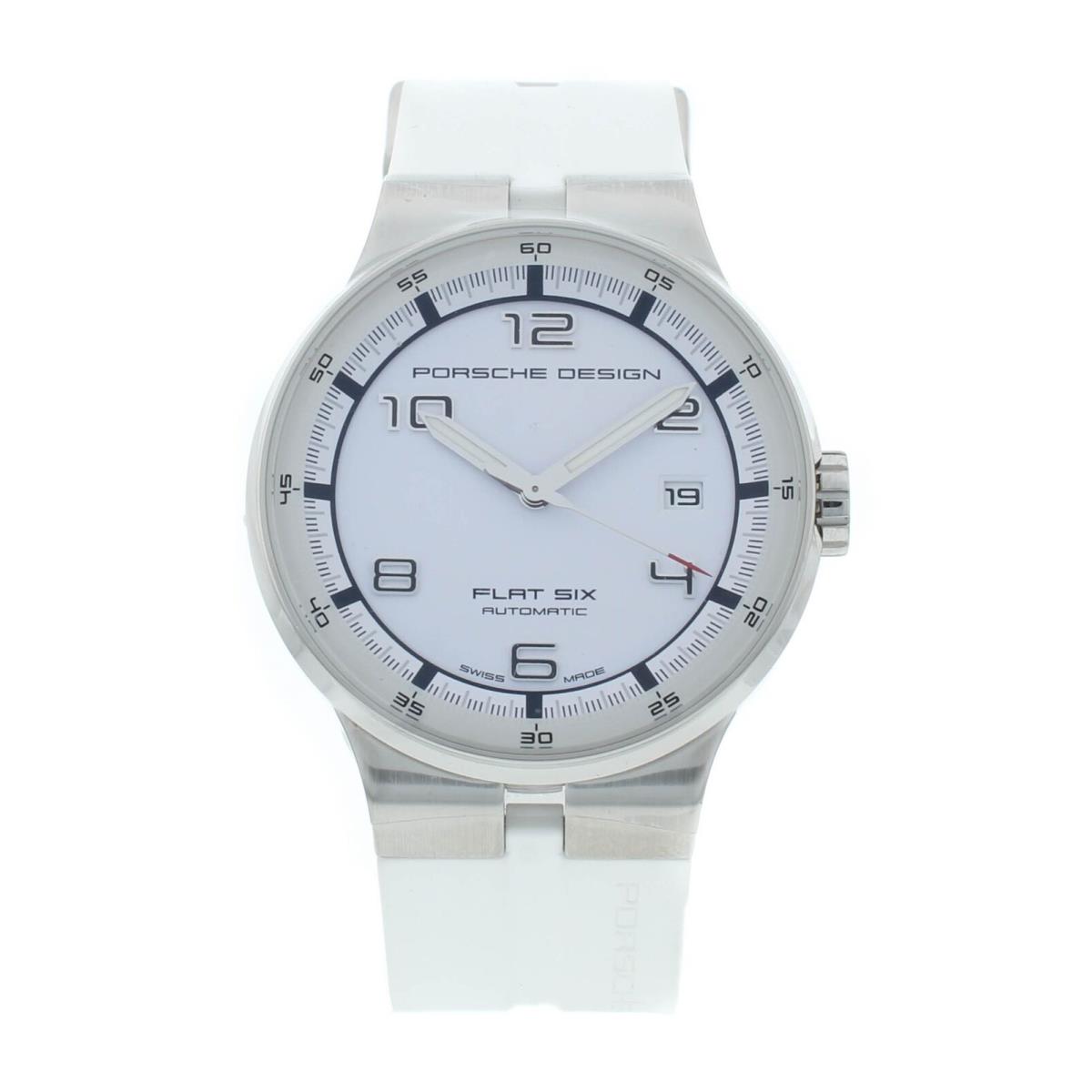 Porsche Design Flat Six 40mm White Dial Automatic Men s Watch P.635141641256 - Dial: White, Band: White, Bezel: Silver