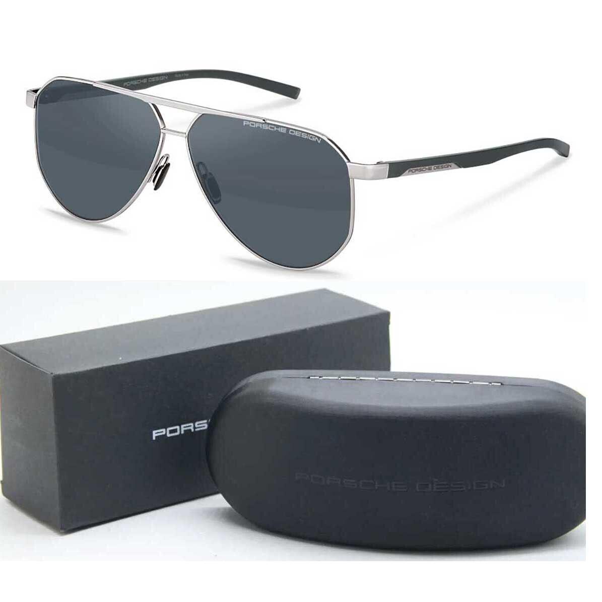 Porsche P8983 C Polarized Sunglasses Palladium Grey Silver Blue