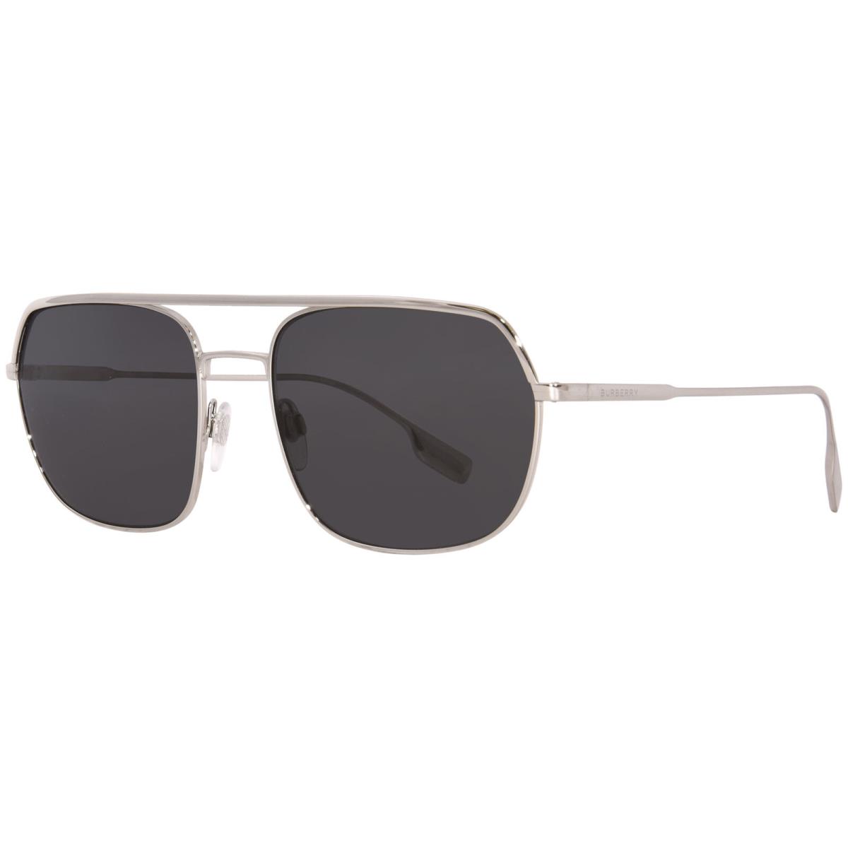Burberry Holborn B-3117 1005/87 Sunglasses Men`s Silver/grey Square Shape 58-mm