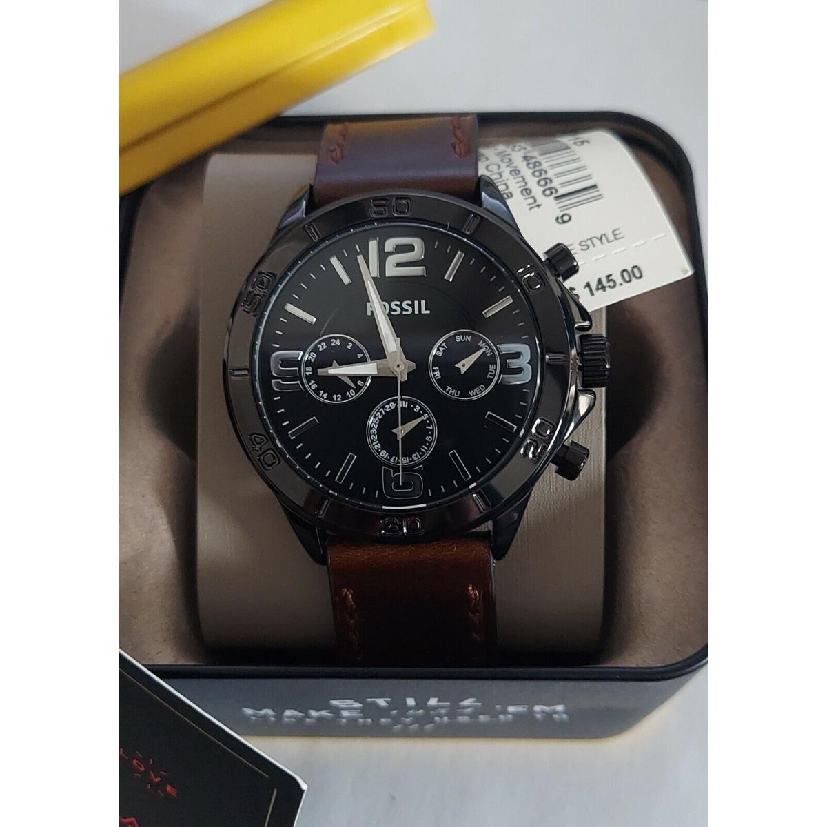 Fossil Men`s Watch Modern Century Brown/black Color Leather