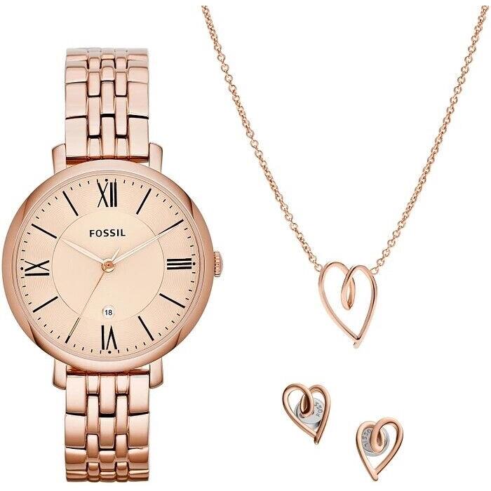 Fossil Jacqueline Analog Rose Gold Dial Women`s Watch ES5252SET