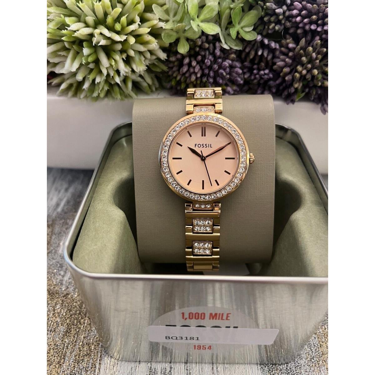 Fossil BQ3181 Karli Three-hand Rose Gold-tone Stainless Steel Watch