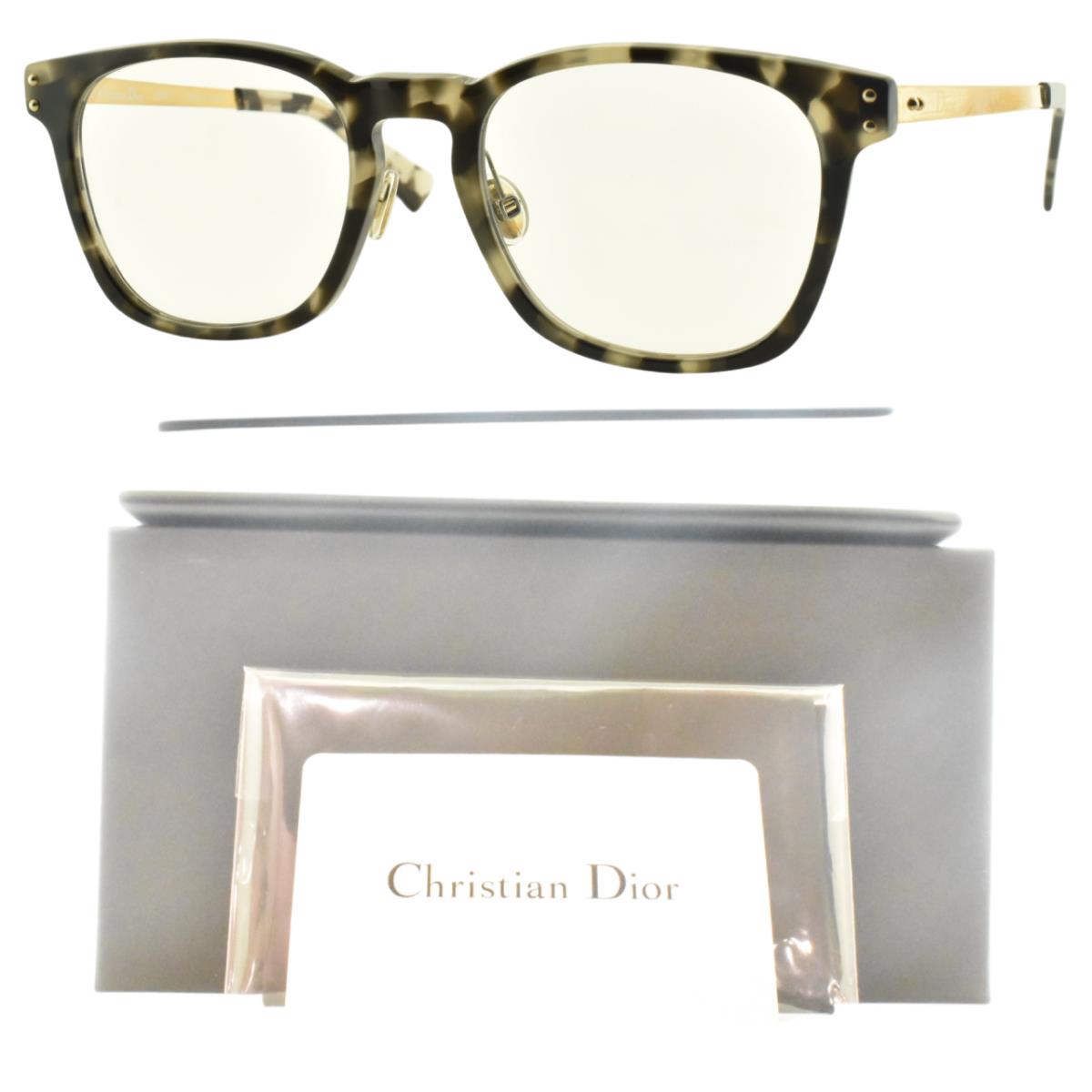 Dior Exquise O4 Aci Gold Grey/black Tortoishell Square Unisex Optical Frame