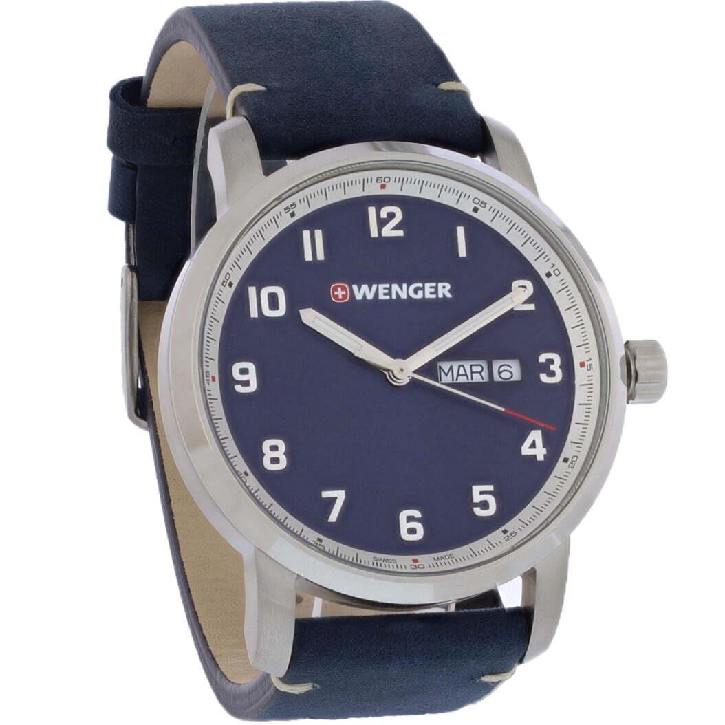 Wenger Attitude Mens Blue Dial Stainless Quartz Watch 01.1541.115