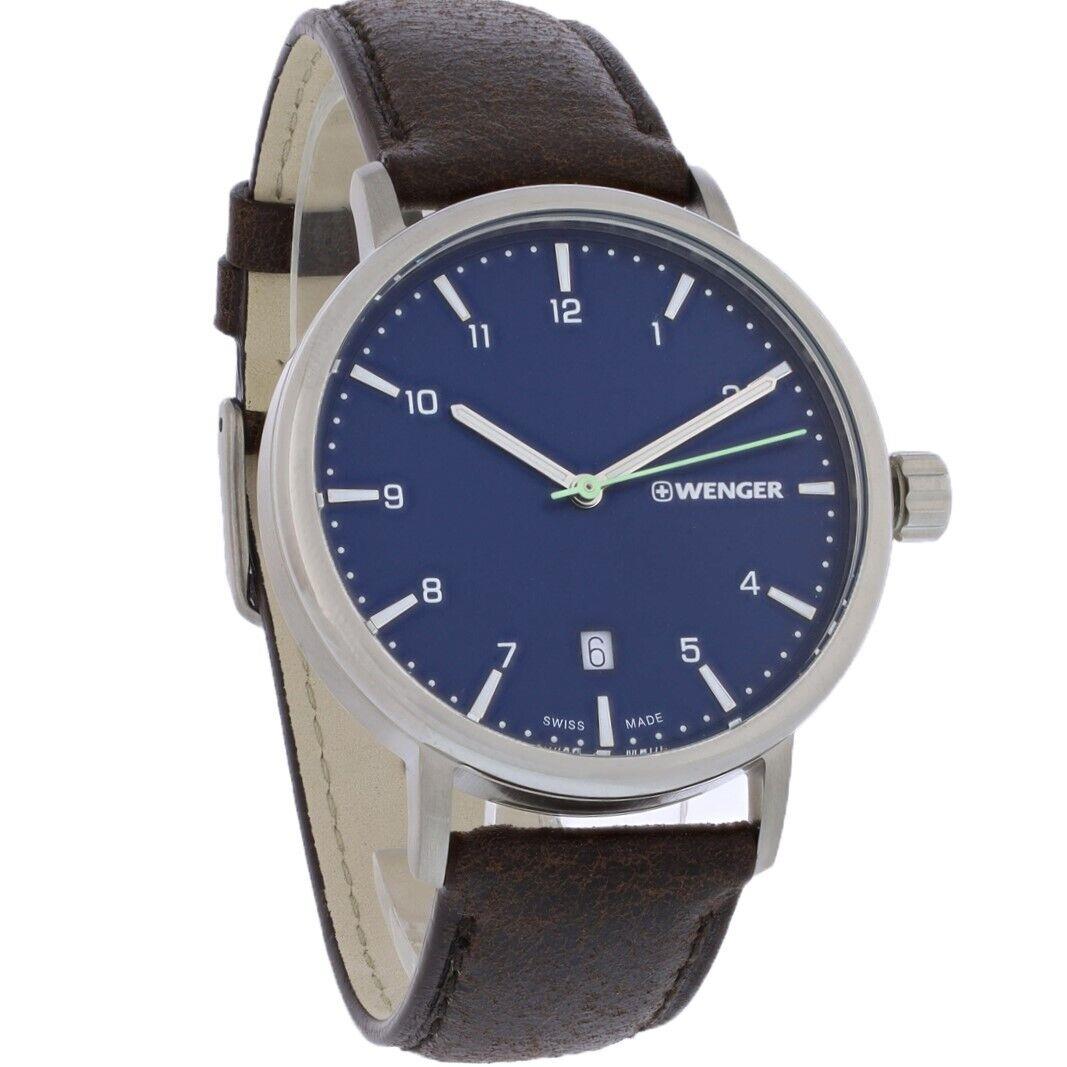 Wenger Urban Classic Mens Stainless Steel Blue Dial Quartz Watch