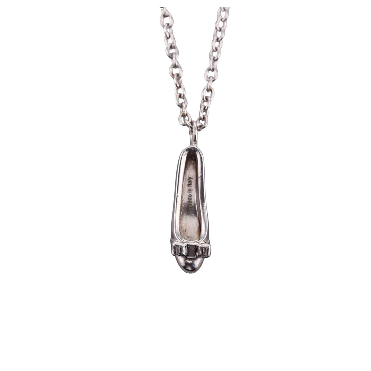 Salvatore Ferragamo Sterling Silver Pendant Necklace 704207