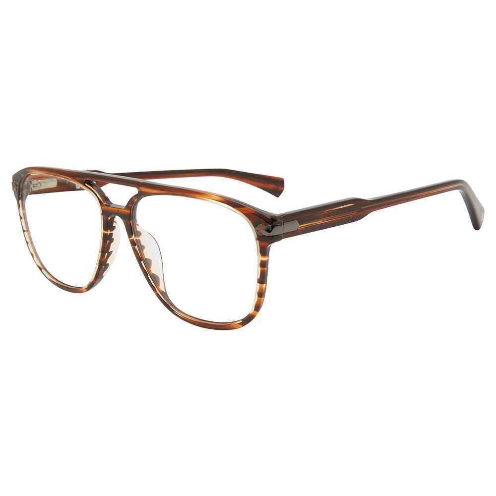 John Varvatos VJV424 Eyeglasses Eye Glasses 0BRO Brown-horn 56mm M