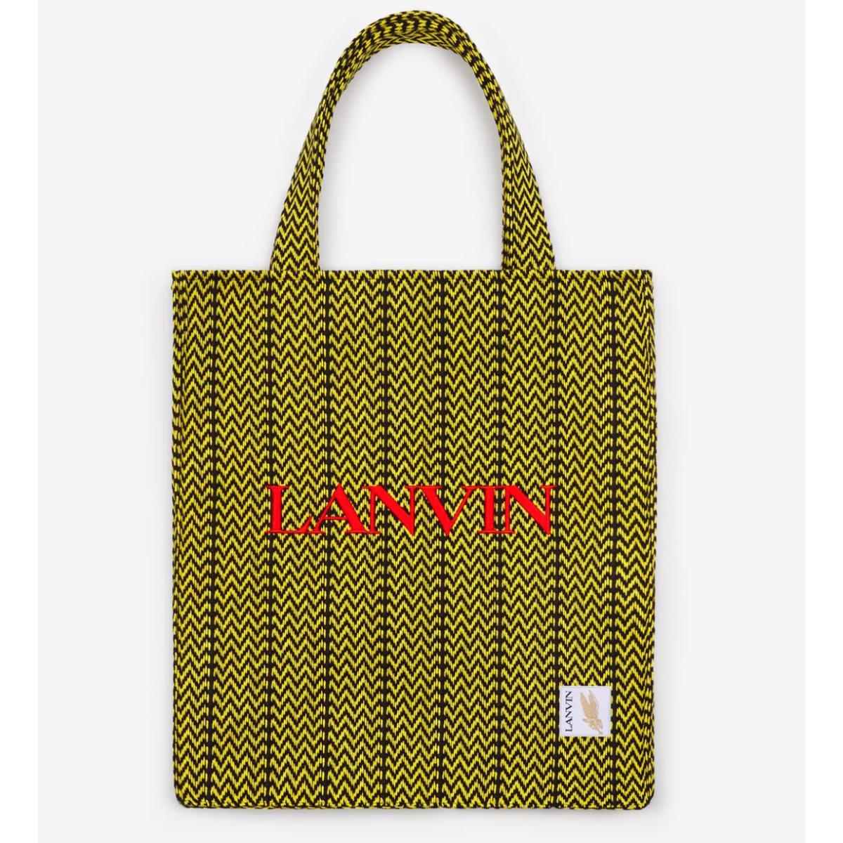 Lanvin X Future Curb Cotton Tote Bag Yellow and Black