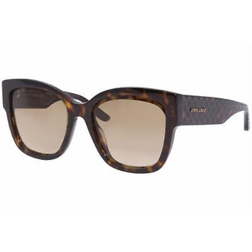 Jimmy Choo Roxie/s 086HA Sunglasses Dark Havana-black/brown Gradient Lenses 55mm
