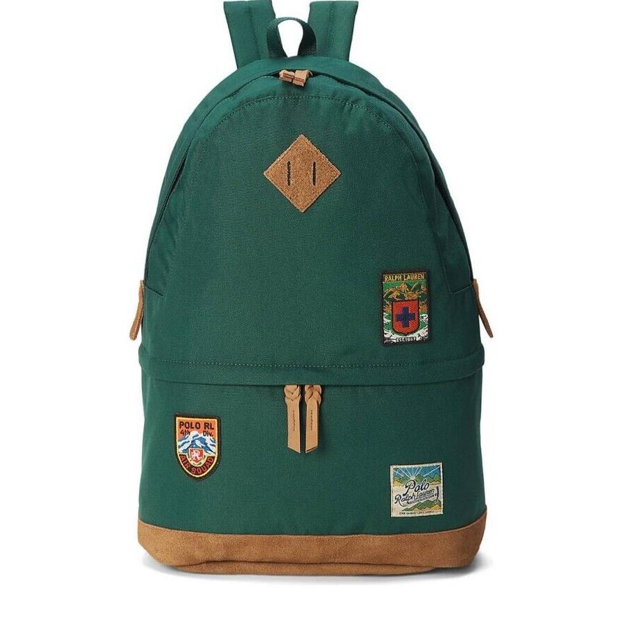 Polo Ralph Lauren Forest Green Ranger Mountaineer Suede Trim Backpack