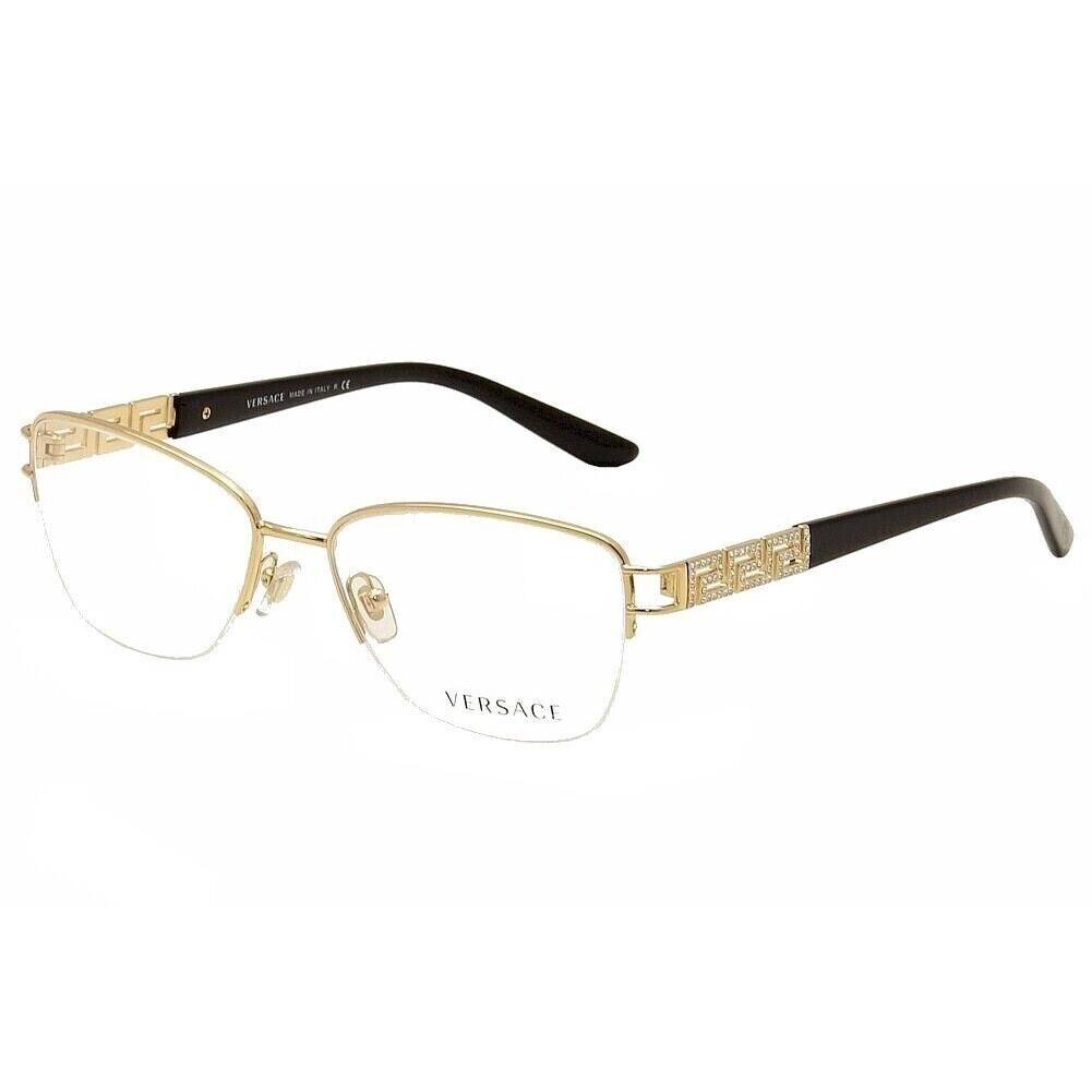 Versace Eyeglasses VE 1220B 1220/B 1002 Gold/black Half Rim Optical Frame 52mm