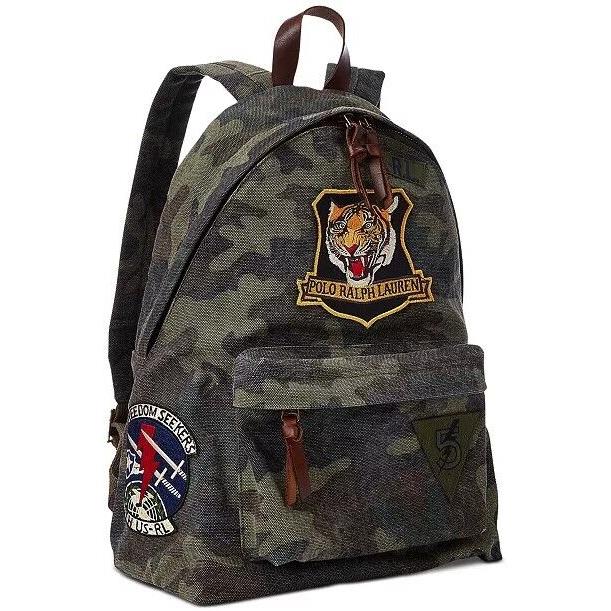 Polo Ralph Lauren Polo Tiger RL Army Military Camouflage Canvas Backpack