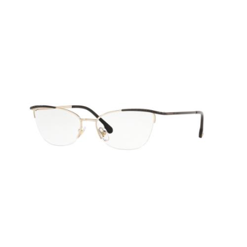 Versace Eyeglasses VE1261B 1457 54 Black Gold Half Rim Metal Italy 52 17 140