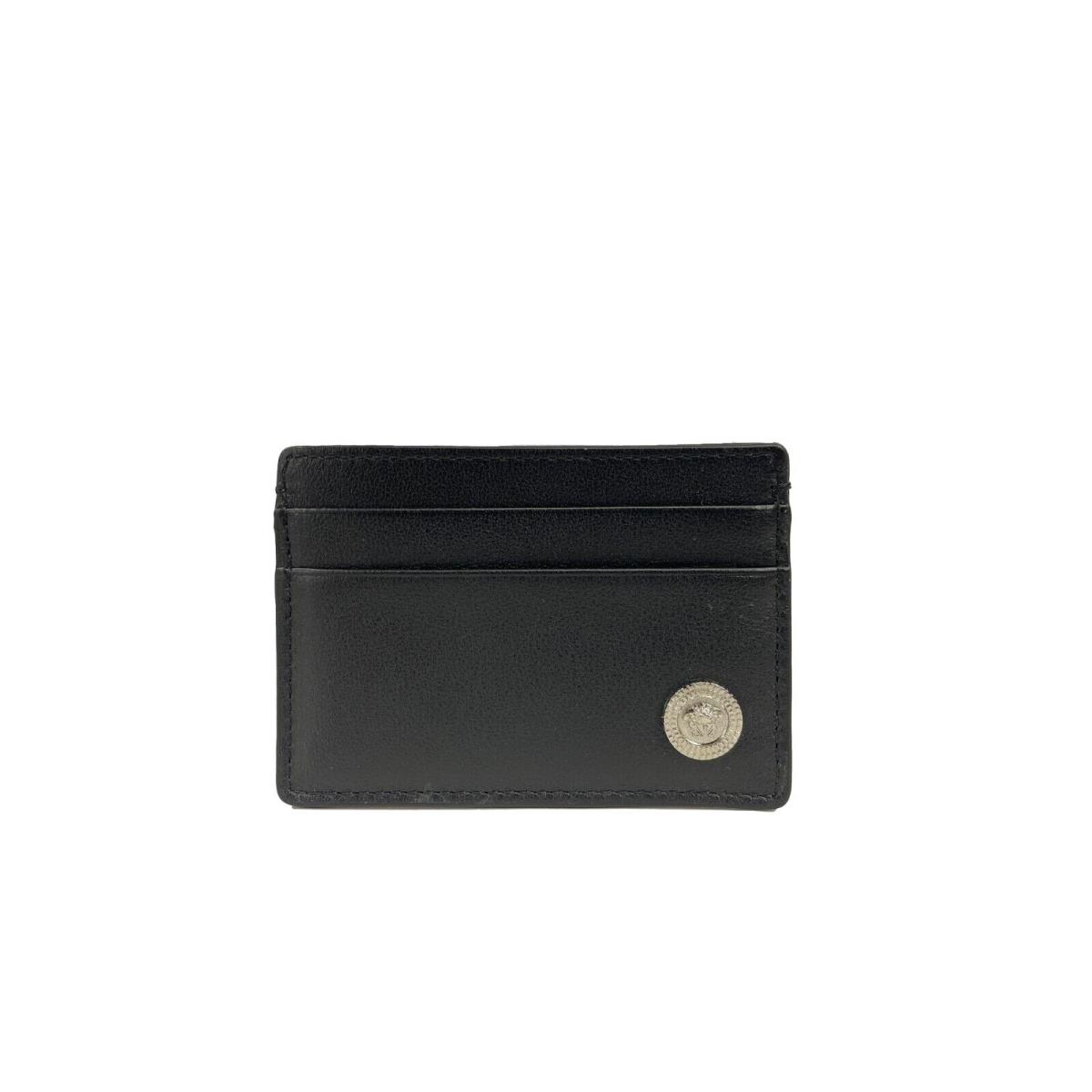 Versace Black Medusa Leather Card Case Wallet