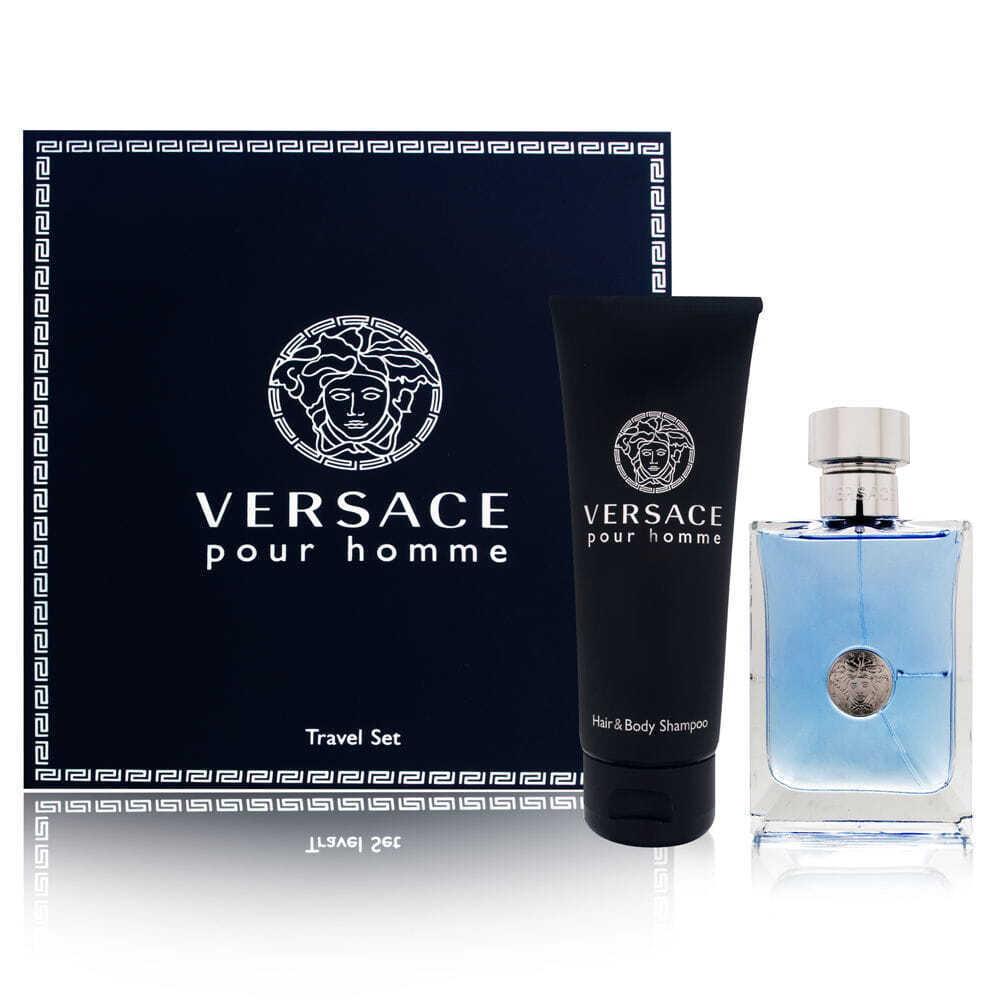 Versace Pour Homme 2 Piece Set: 3.4 oz Eau de Toilette Spray + 3.4 oz Shampoo