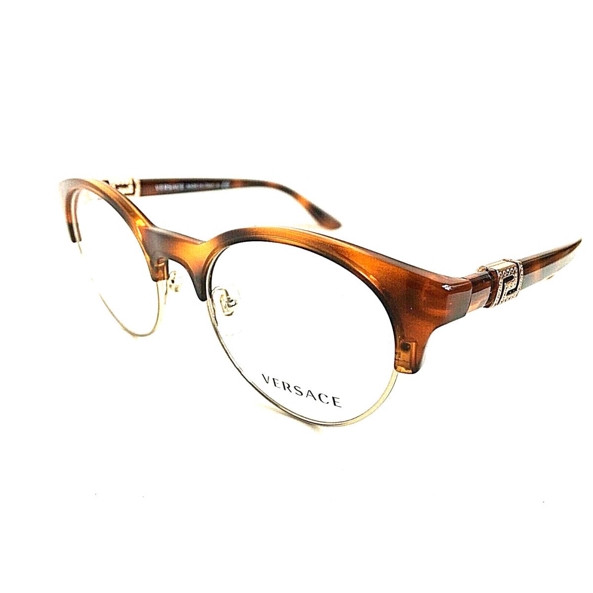 Versace Mod. 3332-B Tortoise 49mm Round Clubmaster Women`s Eyeglasses