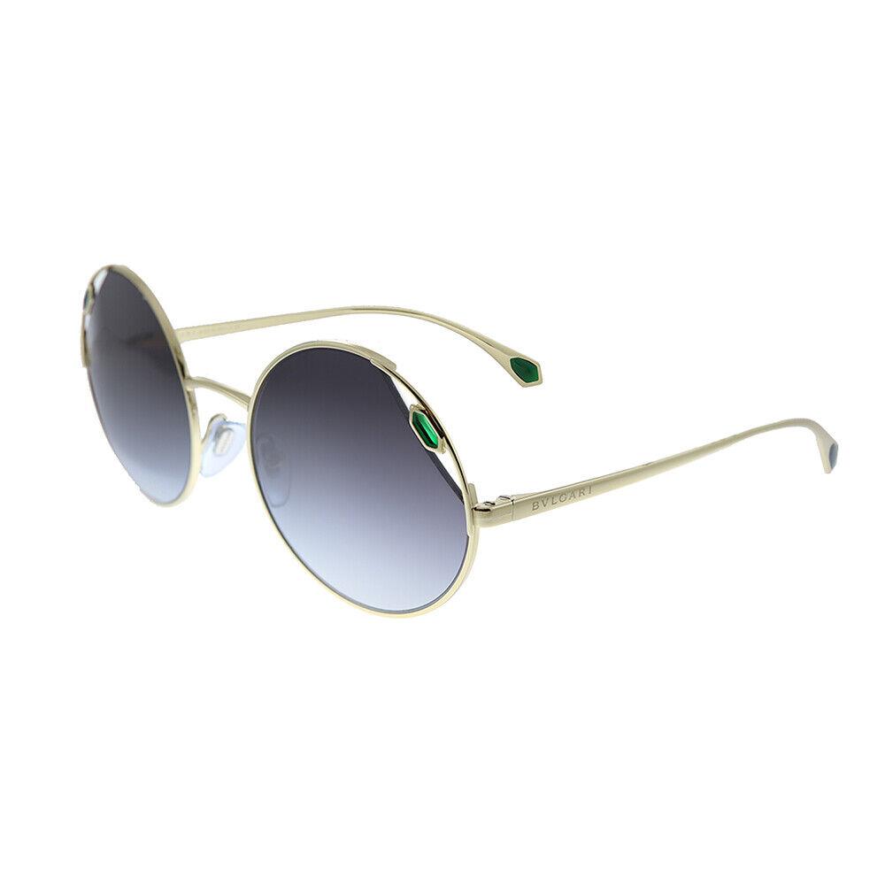 Bvlgari BV 6159 278/8G Pale Gold Metal Round Sunglasses Grey Gradient Lens