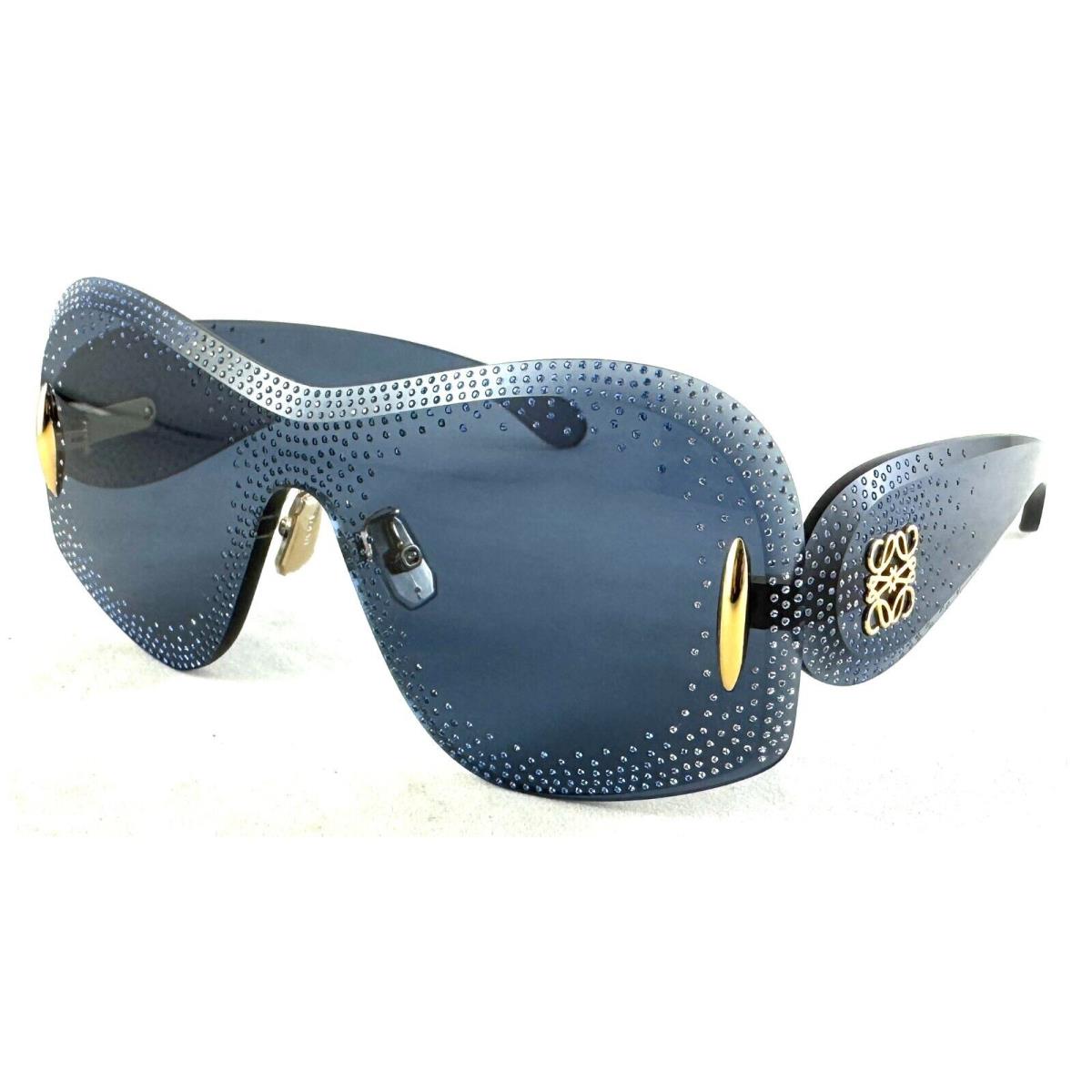 Loewe Anagram Mask LW4167US LW 4167US 90V Blue with Crystals Sunglasses 145