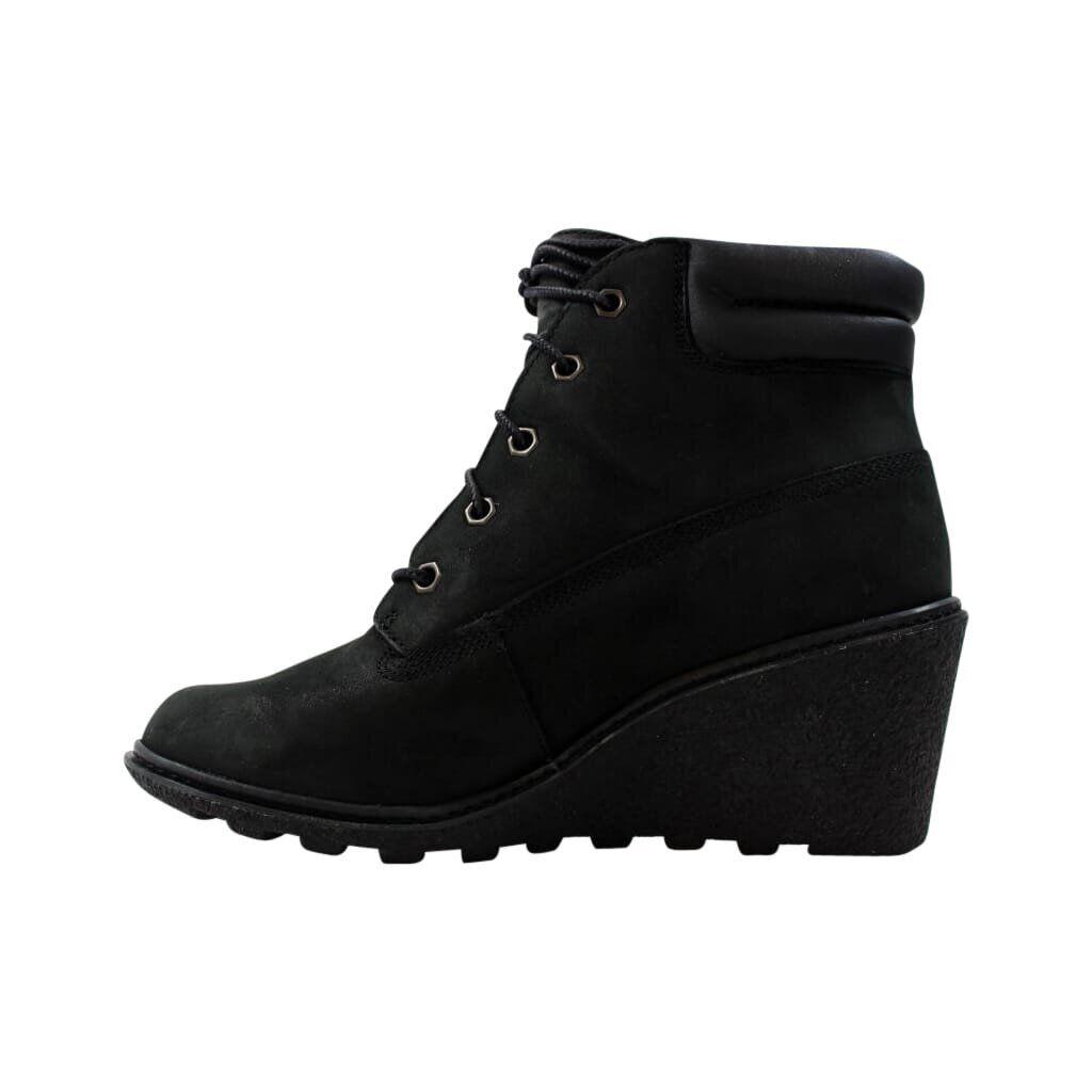 Women`s Timberland Amston 6 In. Wedge Boot Black Nubuck TB08253A 001