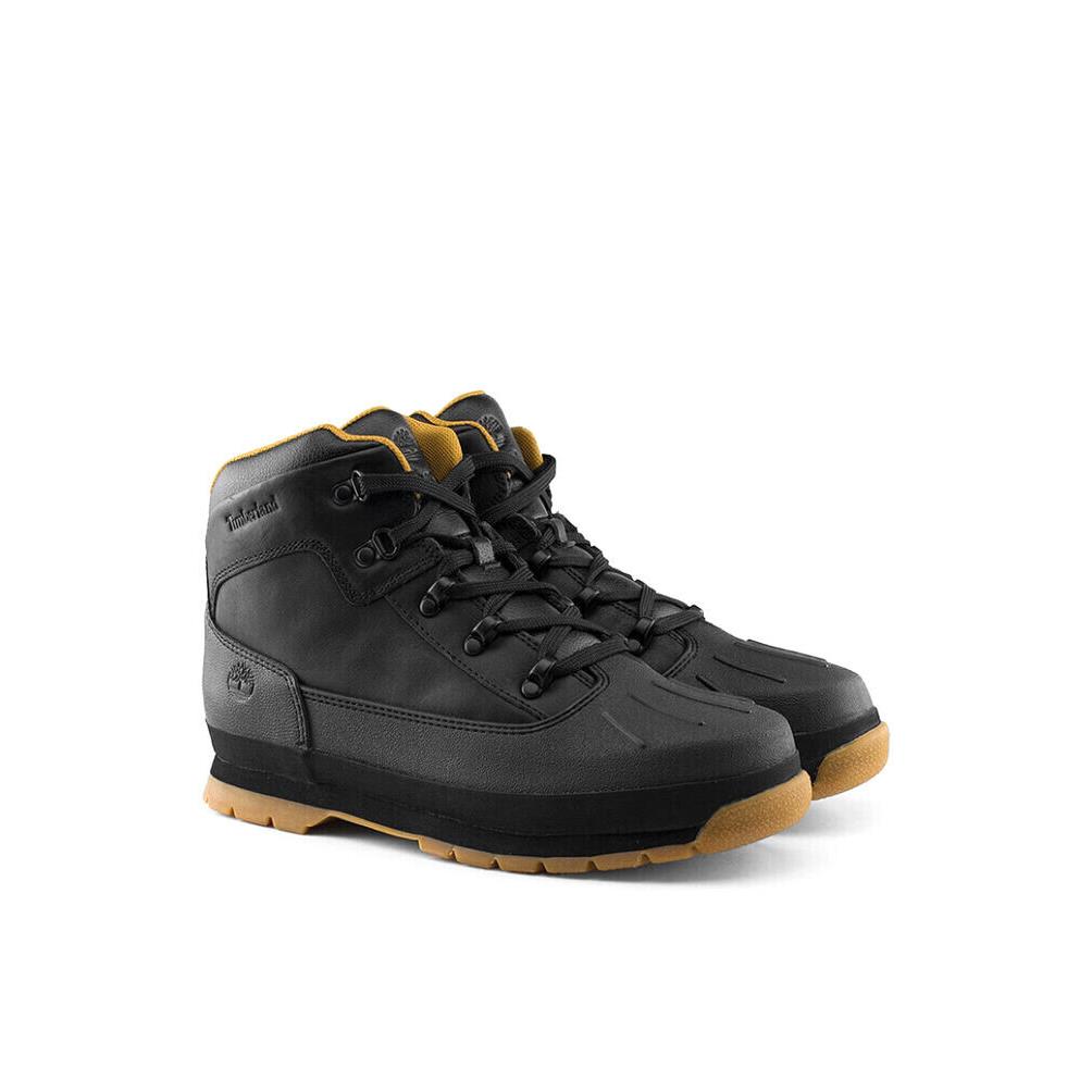 Big Kid`s Timberland Euro Hiker Shell Toe Boot Full Grain Black TB0A1NJF 001