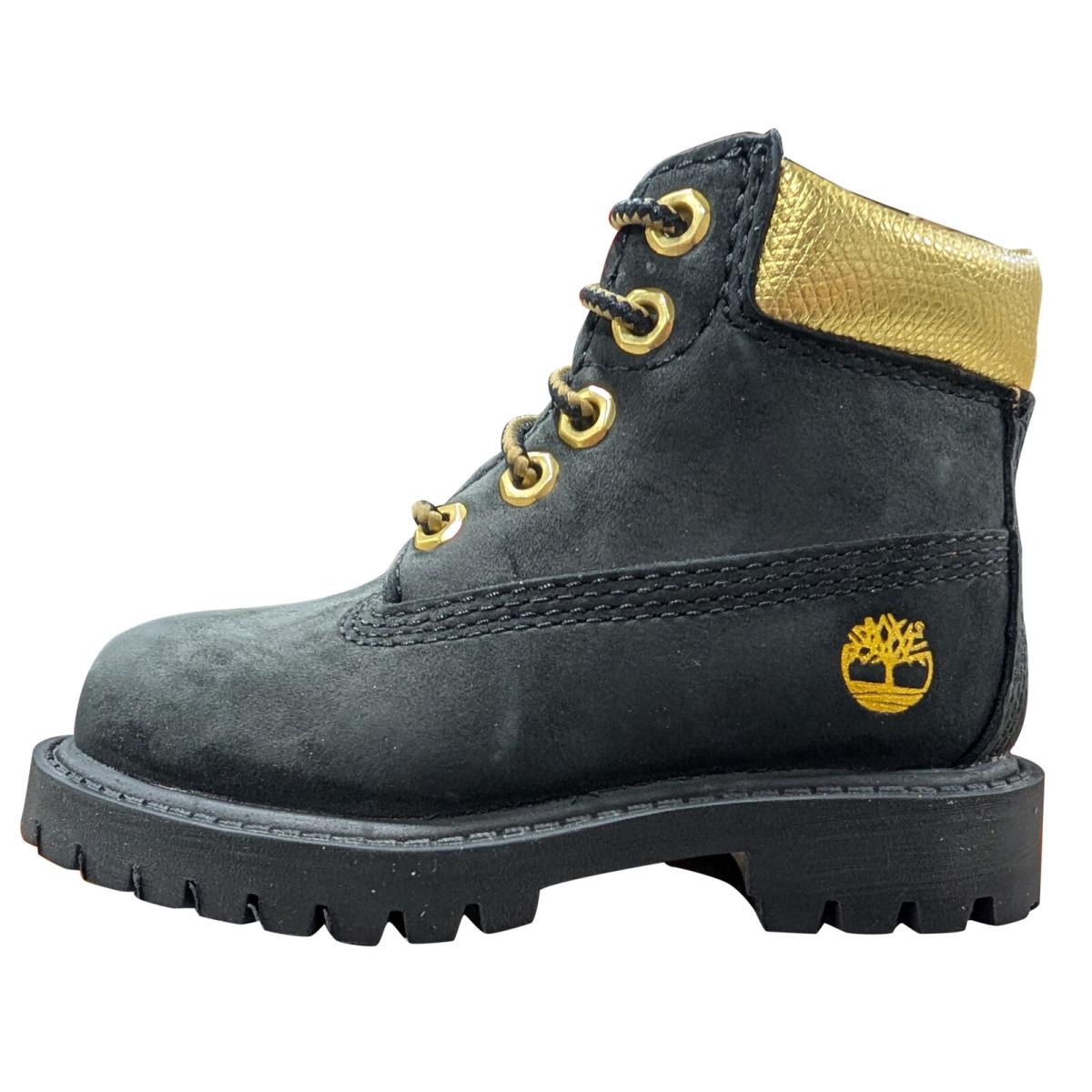 Toddler`s Timberland Premium 6 Boot Black Nubuck/gold TB0A5SXS 001