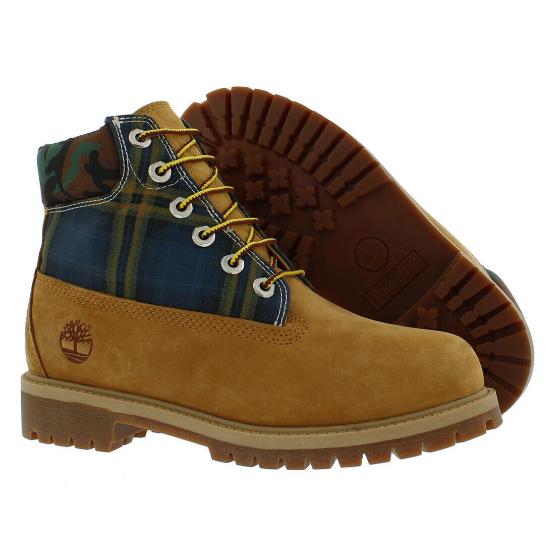 Timberland Premium 6 In WP L/f GS Boys Shoes Size 5.5 Color: Wheat Nubuck