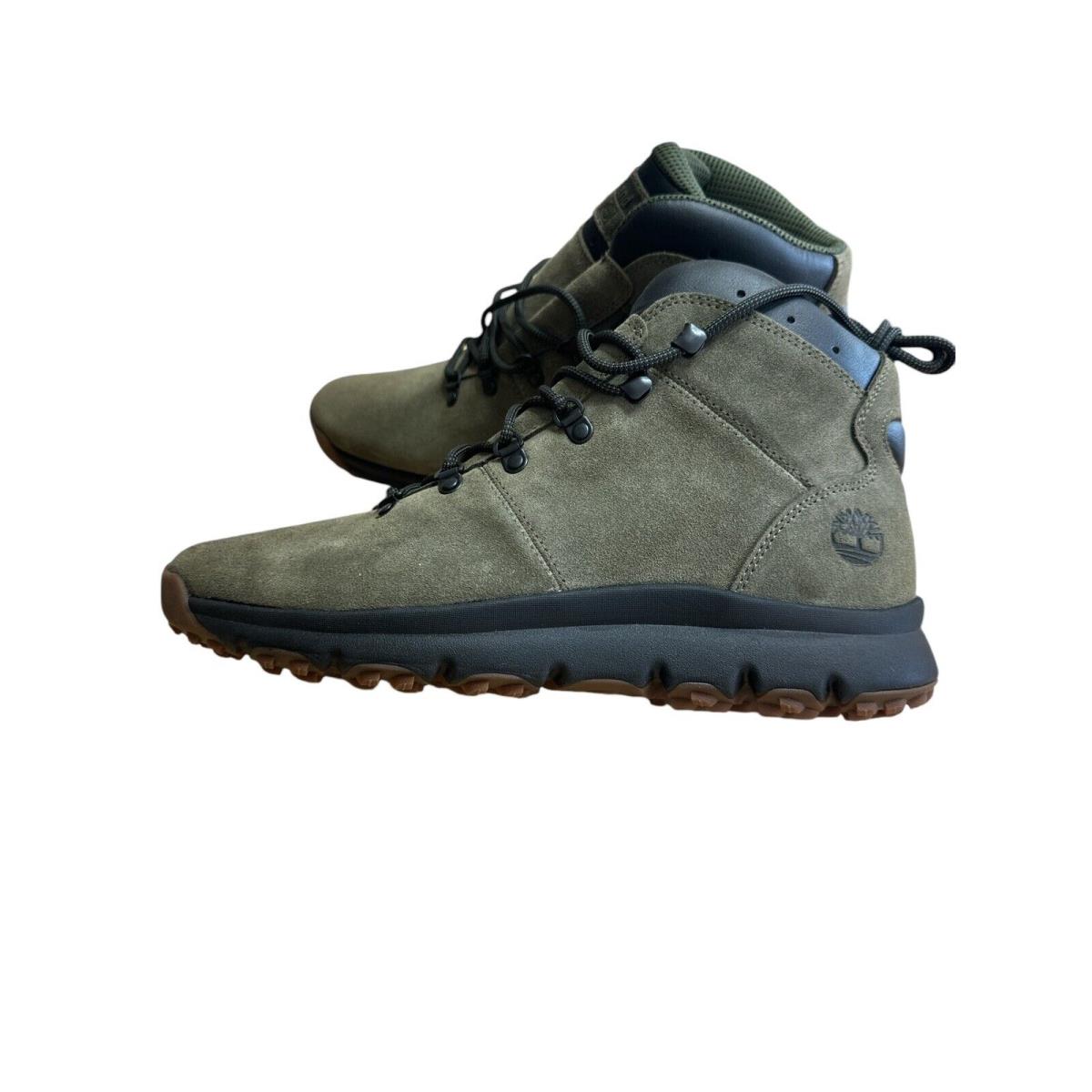 Timberland World Hiker Mid DK GRN458TBOA1RJW US Size 11.5 Boots Shoes